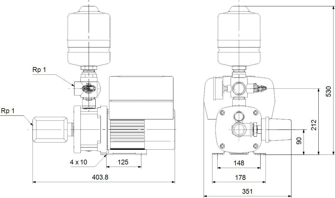 GRUNDFOS Druckerhöhungsanlage Hydro Mono CMBE3-62 IUCCGA 230V Trinkwasser – drehzahlvariable Konstantdruckregelung