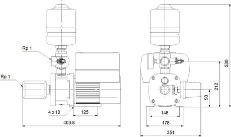 GRUNDFOS Druckerhöhungsanlage Hydro Mono CMBE3-62 IUCCGA 230V Trinkwasser – drehzahlvariable Konstantdruckregelung