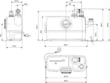 GRUNDFOS Kleinhebeanlage Sololift2 WC-1 – 0,62 kW, 230 V, mit Schneidwerk