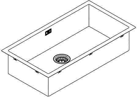 GROHE K700 Edelstahlspüle 1 Becken 864 x 464 mm – Unterbau & Aufliegend