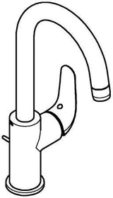 GROHE Euroeco Einhand-Waschtischbatterie L-Size mit Zugstangen-Ablaufgarnitur Chrom