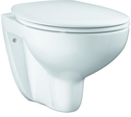 GROHE Wand-Tiefspül-WC-Set Bau Keramik 39351 mit WC-Sitz soft close alpinweiß – spülrandlos