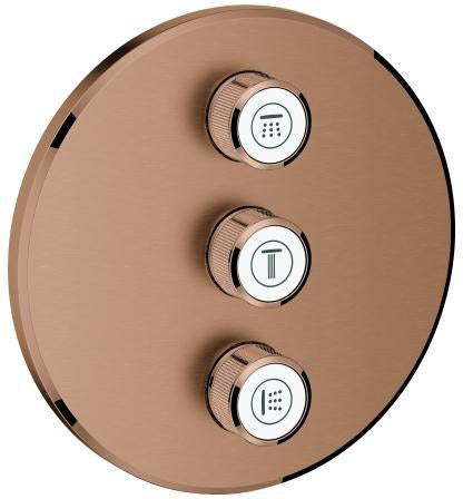 GROHE Grohtherm SmartControl 3-fach Unterputzventil Fertigmontageset rund warm sunset