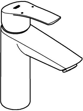 GROHE Eurosmart Einhand-Waschtischbatterie M-Size mit Verbrühschutz und Push-open Ablaufgarnitur chrom
