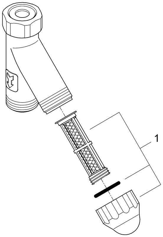 GROHE WAS-Schrägfilter 41275 DN20 bis 80°C mit Klarsicht-Kappe, chrom – Eggemann Serie