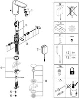 GROHE Eurosmart CE Infrarot-Elektronik für Waschtisch mit Mischung und Steckertrafo, chrom