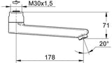 GROHE Gussauslauf 440451 77 mm für Eichelberg Waschtisch-Wandarmaturen in Chrom