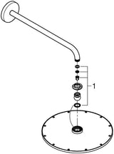 GROHE Rainshower Cosmopolitan 310 Kopfbrauseset mit 422 mm Brausearm, Chrom, 1 Strahlart
