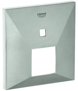 GROHE Rosette 48437 eckig für Einhandmischer-Fertigmontagesets – Chrom, FastFixation, LongLife