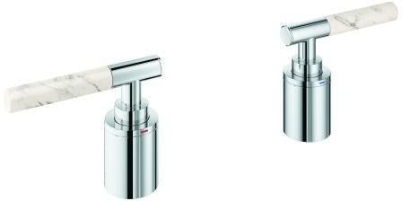 GROHE Atrio Private Collection Hebelgriffe White Attica Caesarstone Chrom – 2er-Set H/C