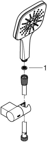 GROHE Rainshower SmartActive 130 Cube Wandhalterset – 3 Strahlarten, 8,5 l/min, Chrom