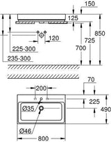 GROHE Cube Keramik Aufsatzwaschtisch 100 cm mit PureGuard und Überlauf – alpinweiß