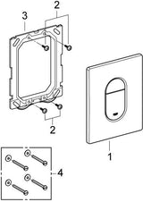 GROHE Arena Cosmopolitan WC-Betätigung 38844 – Pneumatisch, Chrom, 2-Mengen-Technik