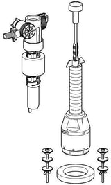 GROHE Servo-Set Austauschgarnitur 43907 mit Füllventil und Ablaufventil für Keramik-Spülkästen