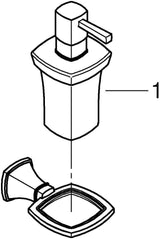 GROHE Grandera Halter mit Keramik-Seifenspender 40910, 110 ml, Chrom, Wandmontage