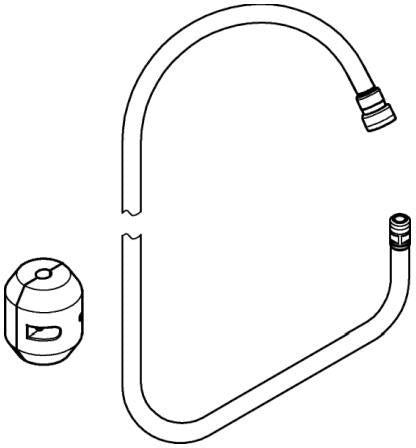 GROHE Brauseschlauch 48472 für Spültischbatterien, 1425 mm, Chrom, mit Gewicht