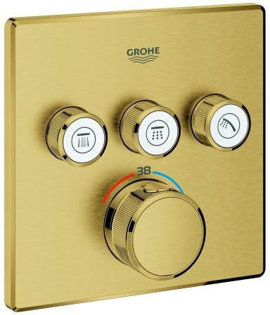 GROHE Grohtherm SmartControl Unterputz-Thermostat 3 Ventile eckig Chrom