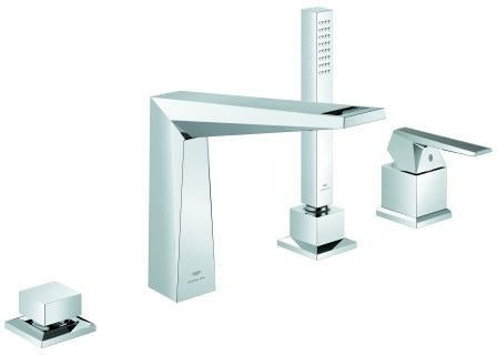 GROHE Allure Brilliant Private Collection 4-Loch-Wannenkombination mit Rändelstruktur-Griff – Chrom