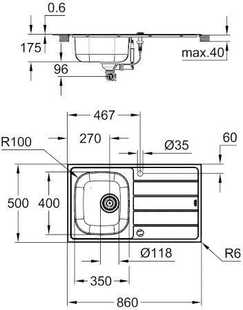 GROHE Spülen-Bundle K200 mit Edelstahlspüle und BauEdge Küchenarmatur – Set in Edelstahl/Chrom