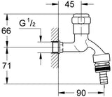 GROHE Armaturenkombination 41154 DN15 Rohrbelüfter Bauform C chrom – Sicherheit für Waschmaschinenanschluss