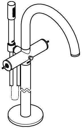 GROHE Atrio Private Collection Wannenbatterie – Bodenmontage, chrom, für Hebelgriffe