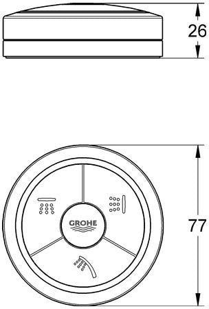 GROHE Fernbedienung 48113 chrom – Steuerung für GROHE Armaturen mit Lithium-Knopfzelle