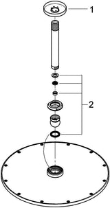 GROHE Rainshower Cosmopolitan 310 Kopfbrauseset mit Deckenauslass 142 mm, 1 Strahlart, Chrom