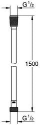 GROHE Silverflex Long-Life Brauseschlauch 1500 mm – Knickfest & Druckbeständig bis 12 bar