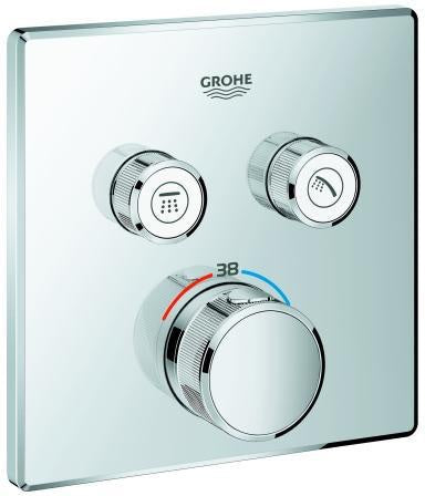 GROHE Grohtherm SmartControl Thermostat 29124 eckig 2 Absperrventile chrom
