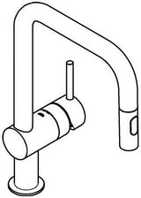 GROHE Minta Einhand-Spültischbatterie U-Auslauf mit Spülbrause hard graphite gebürstet