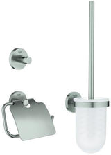 GROHE Essentials WC-Set 3-in-1 Chrom – Toilettenbürstengarnitur, Bademantelhaken & WC-Papierhalter