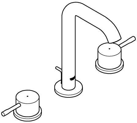 GROHE Essence 3-Loch-Waschtischbatterie mit Zugstangen-Ablaufgarnitur, Chrom