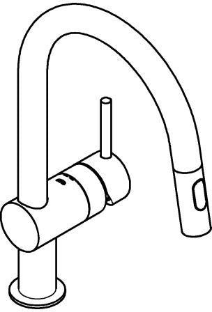 GROHE Minta Spültischbatterie C-Auslauf mit Spülbrause hard graphite gebürstet