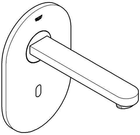 GROHE Eurosmart CE Infrarot-Elektronikbatterie für Waschtisch, Wandmontage, Edelstahl, 172 mm Auslauf, 230 V