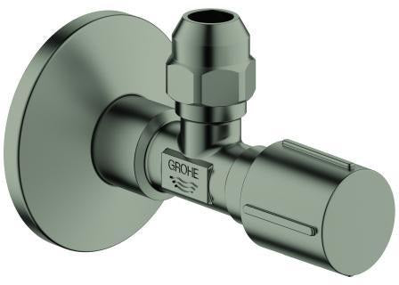 GROHE Eckventil 1/2x3/8'' mit Quetschverschraubung, Schubrosette & Metallgriff – Chrom