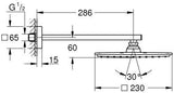 GROHE Rainshower Aqua 230 Kopfbrauseset 286 mm 1 Strahlart Chrom