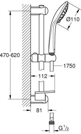 GROHE Euphoria 110 Duo Brausegarnitur 600 mm 2 Strahlarten Chrom mit Seifenschale