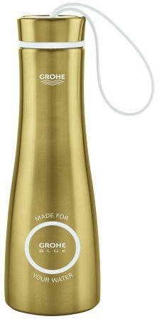 GROHE Blue Thermo-Trinkflasche aus Edelstahl 450 ml mit Schlaufe