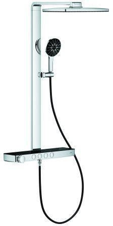 GROHE Rainshower Aqua Pure Duschsystem mit Thermostatbatterie, eckig, chrom, 8,7 l/min