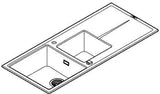 GROHE K400 Kompositspüle 1160x500mm mit Abtropffläche, granit schwarz, reversibel
