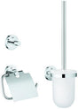 GROHE Essentials WC-Set 3-in-1 Chrom – Toilettenbürstengarnitur, Bademantelhaken & WC-Papierhalter
