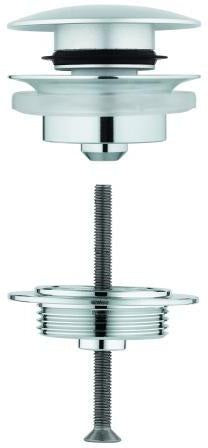 GROHE Ablaufgarnitur 65807 mit Klickverschluss chrom/titanium – für Waschtisch mit Überlauf