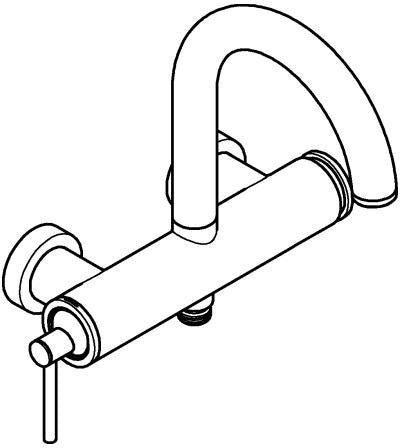 GROHE Atrio Einhand-Wannenbatterie 24367 Wandmontage Chrom – SilkMove & LongLife