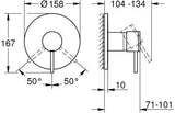 GROHE Atrio Einhand-Brausebatterie Fertigmontageset – Chrom, für Rapido SmartBox 35600/35604