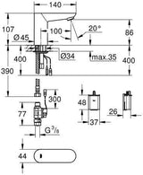 GROHE Euroeco CE Infrarot-Elektronik für Waschtisch, 6 V Batterie, chrom