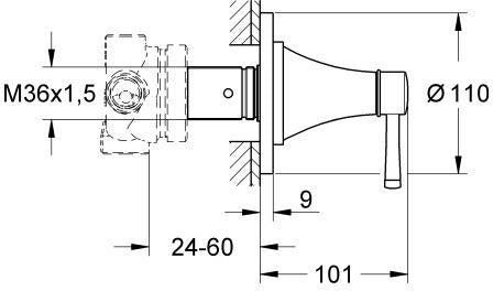 GROHE Grandera 5-Wege-Umstellung Fertigmontageset Chrom – Aufbauteil ohne Unterputz-Einbaukörper