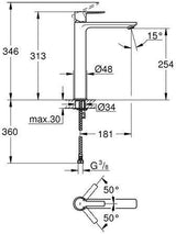 GROHE Lineare Einhand-Waschtischbatterie XL-Size Chrom – SilkMove & EcoJoy
