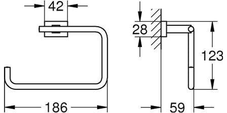 GROHE Handtuchring Essentials Cube 40510_1 aus Metall in Chrom – verdeckte Befestigung
