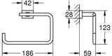 GROHE Handtuchring Essentials Cube 40510_1 aus Metall in Chrom – verdeckte Befestigung