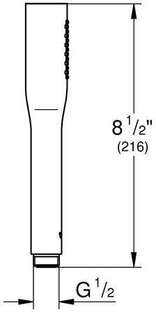 GROHE Euphoria Cosmopolitan Stick Handbrause 1 Strahlart mit SpeedClean Antikalk-System